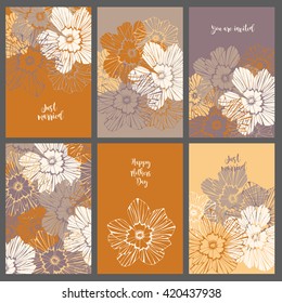 Collection template invitations. Sticker printable set.