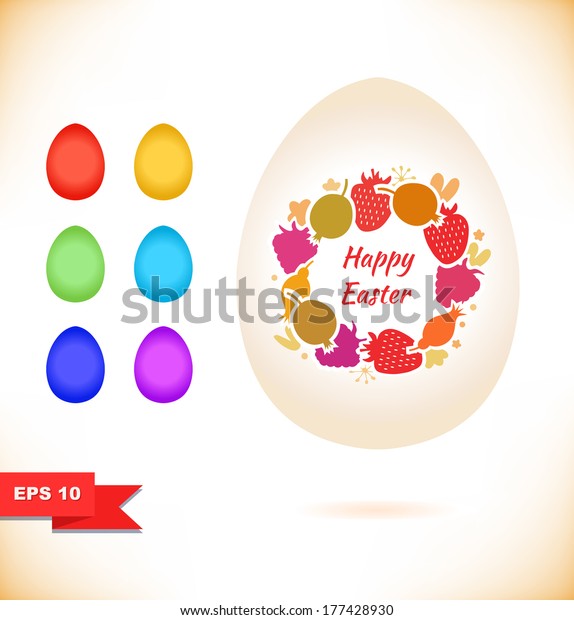 Collection Templates Eggs Design Set Easter Stock Vector Royalty