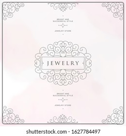 Collection of templates. Flourishes calligraphic ornaments and frames. Good for logos, books, jewelry, badges, postcard, banners, signes Vector illustration