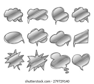 Collection of templates speech bubbles. Hand drawn. doodles. Elements of design comic books. Vector illustration. A set of banners for your design. 