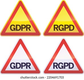 Recogida de paneles triangulares temporales y no temporales sobre la RMPD (Reglamento general de protección de datos) y sus riesgos jurídicos en la Unión Europea (Reflexión metálica)
