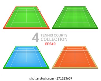 Collection tennis courts vector.