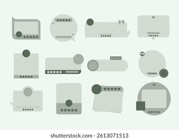 Collection of testimonials box, muted gray social media comment boxes.