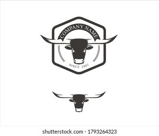 A collection of Texas cow head icon / vector.