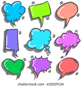 Collection of text balloon colorful set