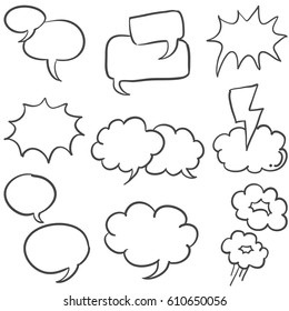 Collection of text balloon hand draw