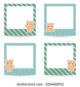 Collection of text frames with cute bears.