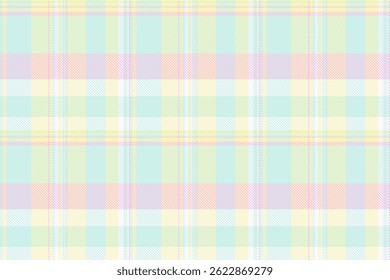 Colección textil de fondo de cuadros, tartán a cuadros sin costuras. Textura de tela de patrón de Vector amable en paleta de colores claros y blancos.