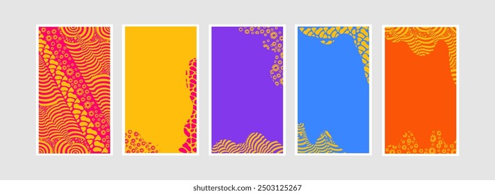 a collection of textured vector backgrounds with simple and fun repeating patterns. Colorful abstract background for cards, posters, covers, banners or branding.