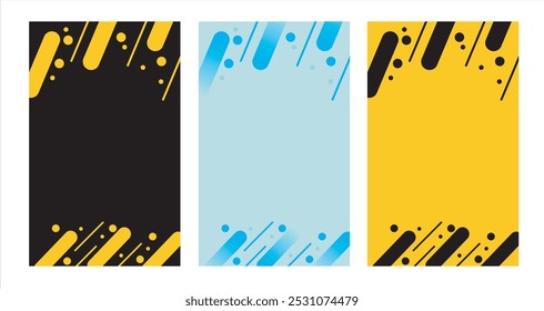 collection of textured vector backgrounds with simple and fun repeating patterns. Abstract colorful backgrounds for cards, posters, covers, banners, or branding. blue light and black yellow 