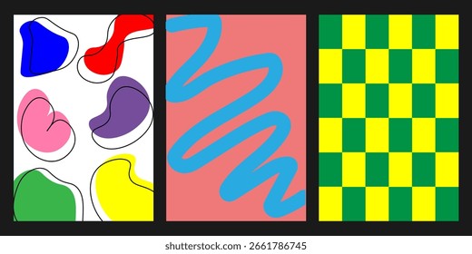 Collection of textured vector backgrounds with simple and fun patterns .Abstract and colorful backgrounds of cards,posters,covers,banners or branding.