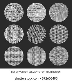 Collection of textures, brushes, graphics, design element. Hand-drawn. Abstract background. Modernistic Art.