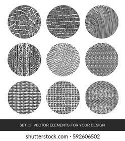 Collection of textures, brushes, graphics, design element. Hand-drawn. Abstract background. Modernistic Art.