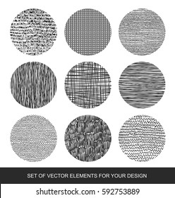Collection of textures, brushes, graphics, design element. Hand-drawn. Abstract background. Modernistic Art.