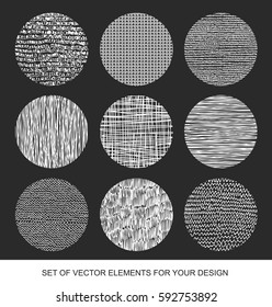 Collection of textures, brushes, graphics, design element. Hand-drawn. Abstract background. Modernistic Art.