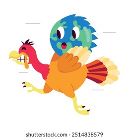 Collection of Thanksgiving Bird Flat Stickers 

