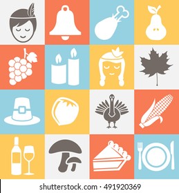 Collection of Thanksgiving day icons