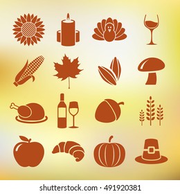 Collection Of Thanksgiving Day Icons