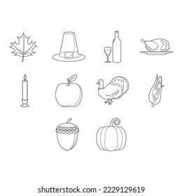 Sammlung von Thanksgiving-Symbol-Vektorgrafik