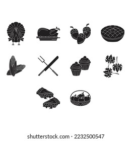collection of thanksgiving icon vector