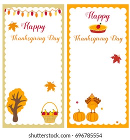 Collection of Thanksgiving templates. Perfect for invitations or notes