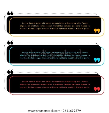 collection of thee citation mark template for memorable quotes vector