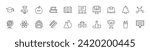 Collection of thin line icons of education. Linear sign and editable stroke. Suitable for web sites, books, articles