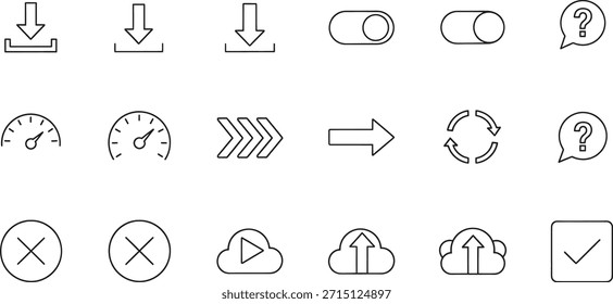 Colección del paquete de símbolos de iconos de Vector de diseño de estilo de línea fina