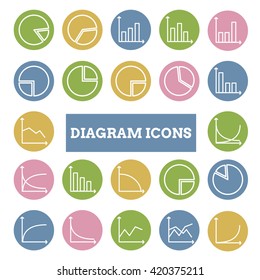 Collection of thin linear diagram icons
