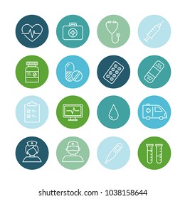 Colección de iconos de líneas delgadas - se puede usar para cualquier tema médico y de salud.