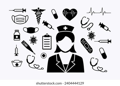 Collection of thin lines icons - can be used for any medical and healthcare topics. 