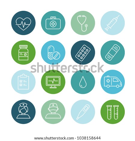 Collection of thin lines icons - can be used for any medical and healthcare topics.