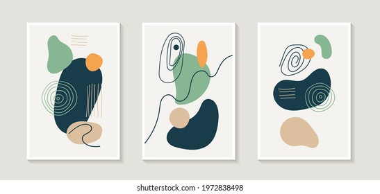 Collection of three abstract poster for decorating walls or for designing social networks.