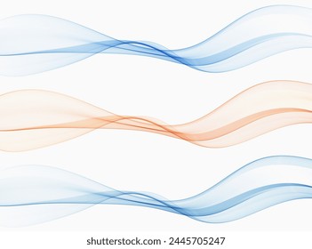 Colección de tres ondas abstractas, elemento de diseño, divisor, fondo.