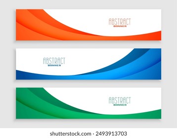 collection of three abstract web business banner layout for corporate information vector