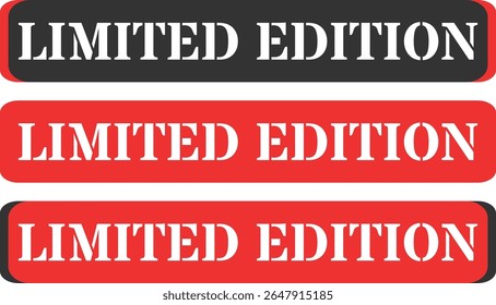 Collection of three bold limited edition labels in red and black