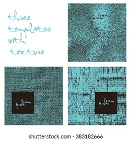 Collection three cards of textured.