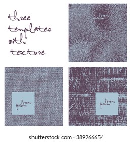Collection three cards of textured.