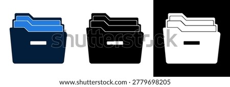 A collection of three distinct folder icons, each featuring a minus sign, symbolizing the action of removing or deleting files or folders within a digital interface.