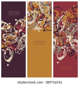 Collection three invitation cards of ink splatter.