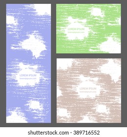 Collection three invitation cards of ink splatter.