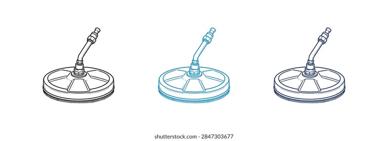A collection of three isometric illustrations featuring laboratory petri dishes with inoculation loops for scientific research and microbiology experiments.
