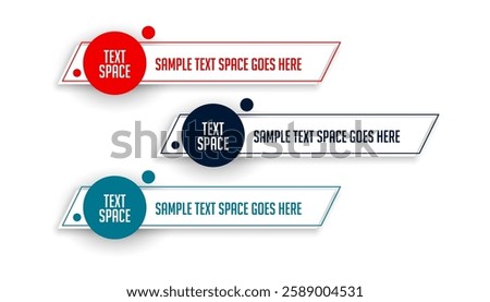 collection of three lower third titles bar banner for business presentation vector