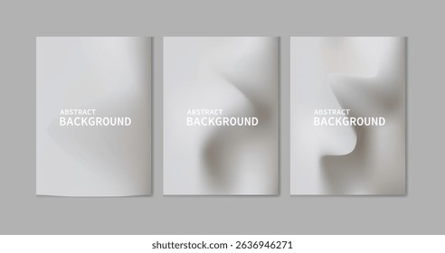  Collection of three minimalistic posters with abstract white 3D shapes and soft shadows. Clean and modern design ideal for branding, presentations, editorial layouts, or futuristic visual projects.