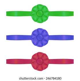 collection of the three ribbons with different color - red, blue, green