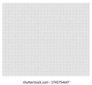A collection of three thousand pieces of the puzzle. A puzzle with different types of parts and the ability to move each part. Jigsaw. Black and white vector illustration.
