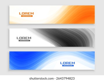 collection of three wide web business header template for websites backdrop vector