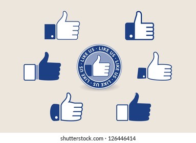 Collection of thumb up vector signs