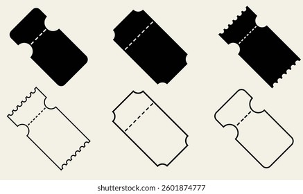 collection of ticket symbol icons in vector