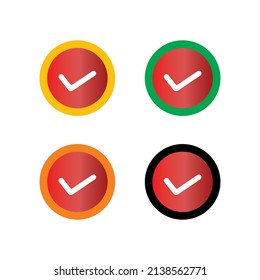 a collection of ticks with a colorful circle background
